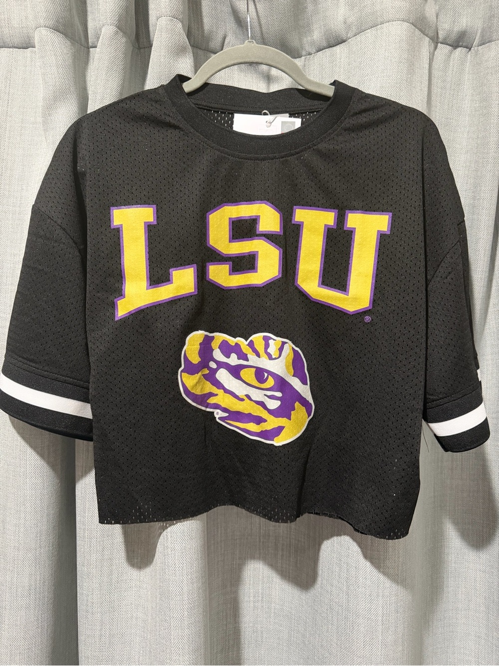 Gameday Couture Black Mesh Jersey with Purple & Gold Graphic